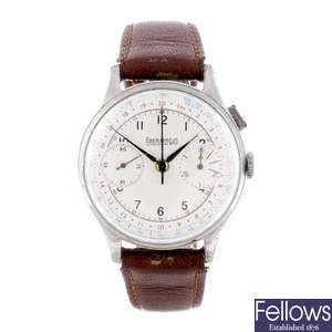 EBERHARD & CO. - a gentleman's stainless steel chronograph wrist watch.