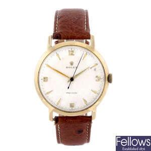 ROLEX - a gentleman's 18ct yellow gold Precision wrist watch.