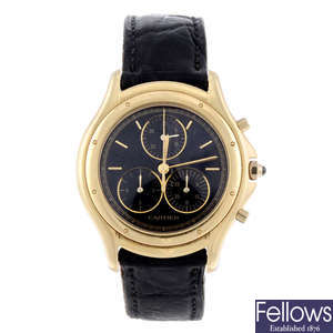 CARTIER - an 18ct yellow gold Cougar Chronoflex wrist watch.