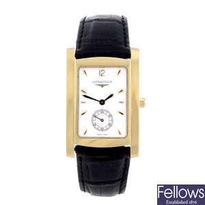 LONGINES - a gentleman's 18ct yellow gold Dolce Vita wrist watch.