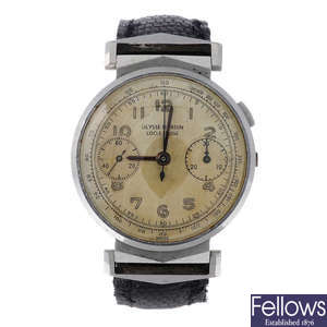ULYSSE NARDIN - a gentleman's stainless steel chronograph wrist watch.