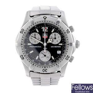 TAG HEUER - a gentleman's stainless steel 2000 Series chronograph bracelet watch.