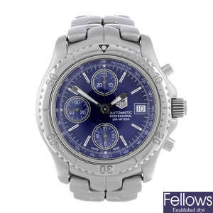 TAG HEUER - a gentleman's stainless steel Link chronograph bracelet watch.