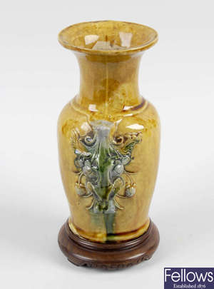 A 19th century Chinese pottery vase.