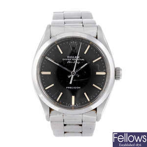 ROLEX - a gentleman's stainless steel Oyster Perpetual Air King Precision bracelet watch.