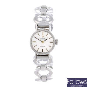 OMEGA - a lady's stainless steel De Ville bracelet watch.