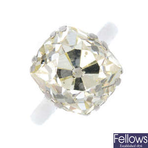 A diamond single-stone ring, weighing 6.90cts. 