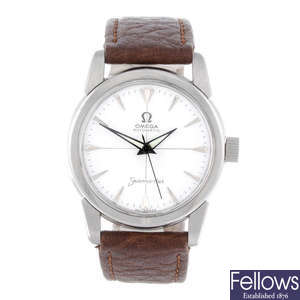 OMEGA - a gentleman's stainless steel Seamaster wrist watch.
