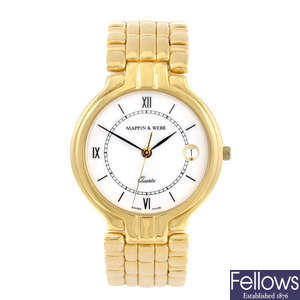 MAPPIN & WEBB - a gentleman's gold plated bracelet watch.