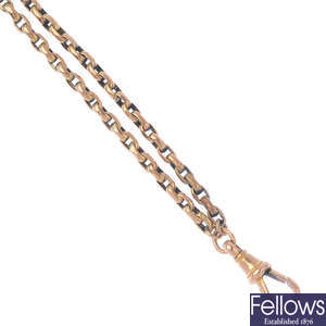 An early 20th century gold longuard chain.