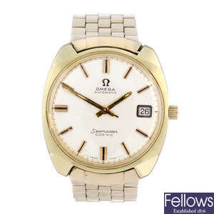 OMEGA - a gentleman's gold plated Seamaster Cosmic bracelet watch.