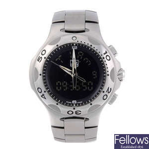 TAG HEUER - a gentleman's stainless steel Kirium F1 chronograph bracelet watch.