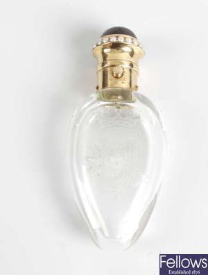 A glass scent bottle.