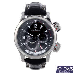 JAEGER-LECOULTRE - a gentleman's stainless steel Master Compressor Geographic wrist watch.