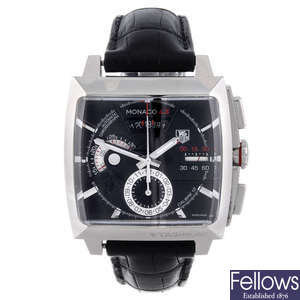 TAG HEUER - a gentleman's stainless steel Monaco LS chronograph wrist watch.