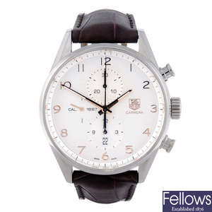 TAG HEUER - a gentleman's stainless steel Carrera 1887 chronograph wrist watch.