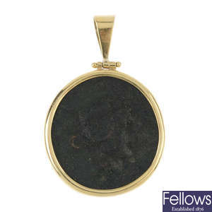 A medallion pendant.