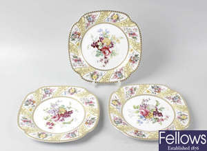 A set of five Spode bone china cabinet collection plates.