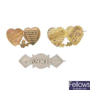 Six late 19th to early 20th century brooches.