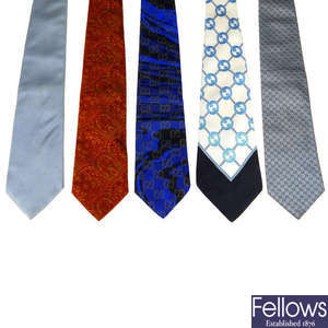 GUCCI - five silk ties.