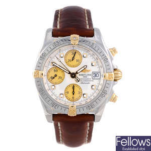 BREITLING - a gentleman's stainless steel Chrono Galactic chronograph wrist watch.
