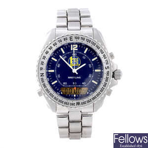 BREITLING - a limited edition gentleman's stainless steel Navitimer Pluton "Team 60" chronograph bracelet watch.