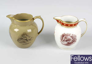 Two early 19th century Spode transfer-printed semi-porcelain jugs with Copeland family provenance