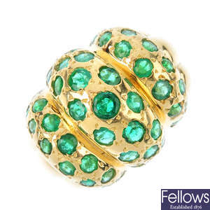 An emerald dress ring.