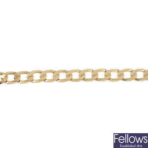 A gentleman's 9ct gold curb-link bracelet.