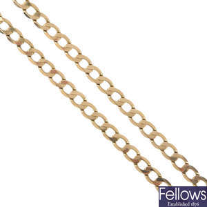 A 9ct gold curb-link chain. 