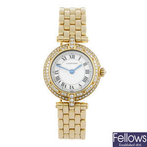 CARTIER - an 18ct yellow gold Panthere Vendome bracelet watch.