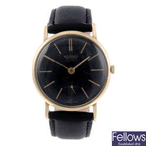 ROTARY - a gentleman's 9ct yellow gold wrist watch.