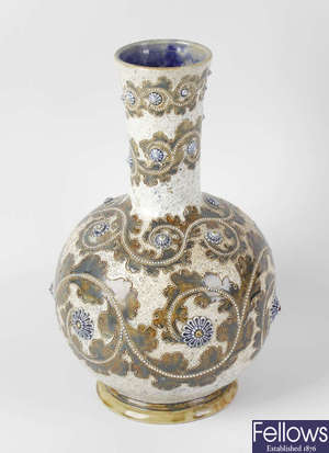 A Doulton Lambeth vase.