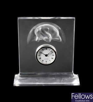 A modern Lalique mantel clock