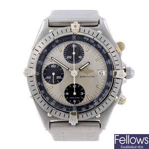 BREITLING - a gentleman's stainless steel Chronomat chronograph bracelet watch.