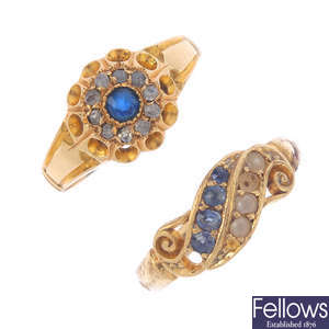 Two sapphire and gem-set rings.