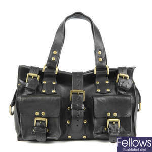 MULBERRY - a black leather Roxanne handbag.