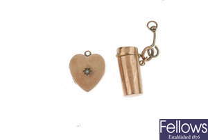 An early 20th century locket and late 19th century container pendant.
