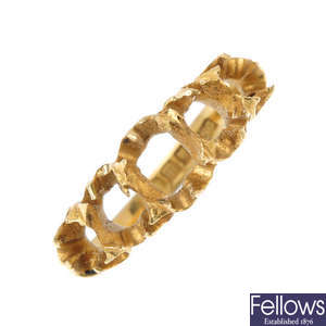An early 20th century 18ct gold ring mount.