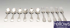 George IV & later silver flatware & assorted plated flatware, etc.