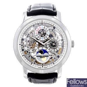 VACHERON CONSTANTIN - a gentleman's platinum Patrimony Perpetual Calendar wrist watch.