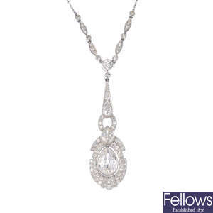 A 1930s Art Deco diamond necklace.