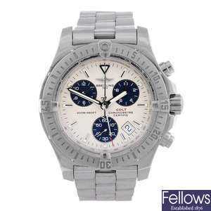 BREITLING – a gentleman’s stainless steel Colt chronograph bracelet watch.