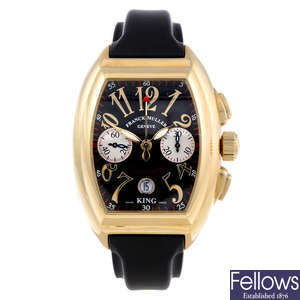 FRANCK MULLER - a gentleman's 18ct yellow gold King Conquistador chronograph wrist watch.