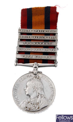 Queens South Africa Medal with five clasps.
