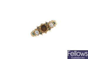 An early Victorian 18ct gold gem-set ring.