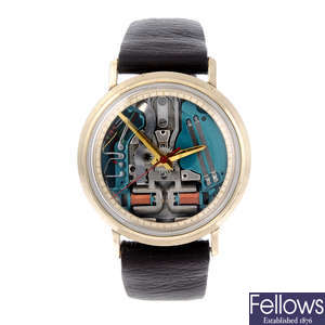 BULOVA - a gentleman's gold plated Accutron Spaceview wrist watch.