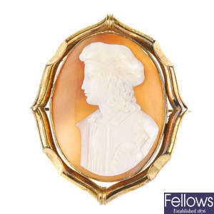 A large cameo brooch.