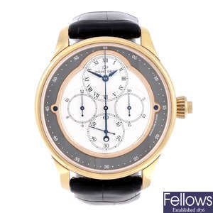 JAQUET DROZ - a gentleman's 18ct yellow gold Chrono Monopoussoir chronograph wrist watch.