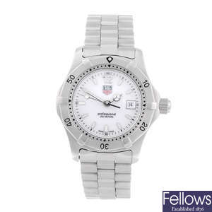 TAG HEUER - a lady's stainless steel 2000 Series bracelet watch.